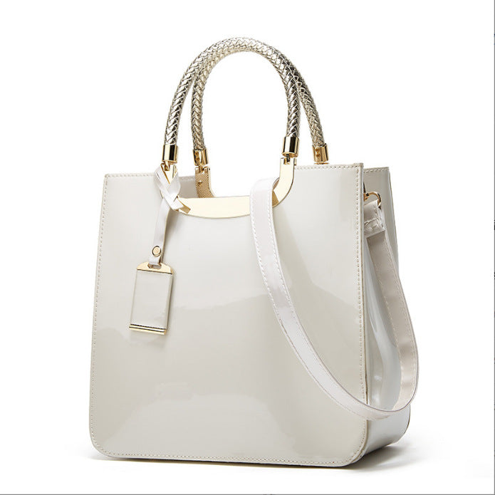2025 popular new handbag fashion Jindian patent leather bride women's bag single shoulder oblique span bag New supply women's bag