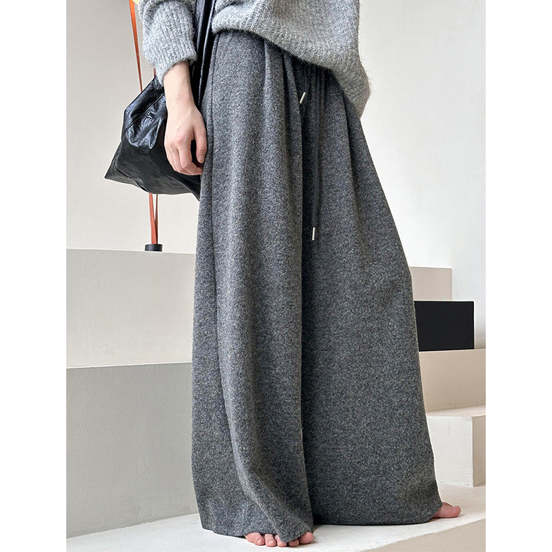 2025 popular autumn and winter new pants Korean lazy style design comfortable casual wide-leg pants 4695