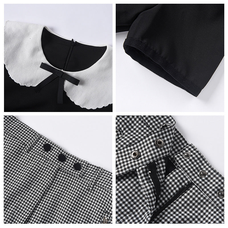 Qiandongge A-shaped short skirt for women's autumn and winter new temperament hip skirt for small people, high waist and thin skirt J4110