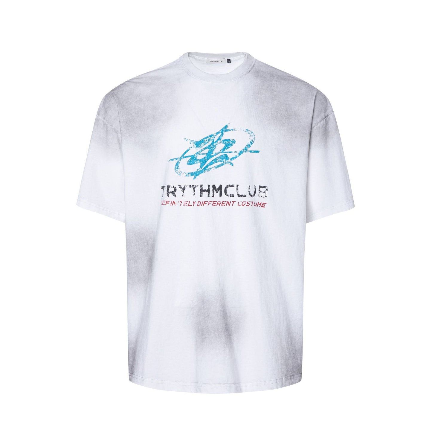 2025 27140 2025n Street 2025 Summer Neutral Spray High Sense Small Neck Design Men's Loose Short Sleeve T-Shirt