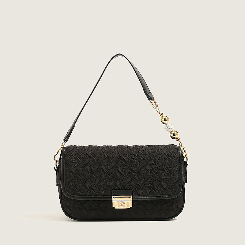 2025 Women's bag new Korean version trendy fashion versatile personality PU picofarad stick armpit bag, retro portable shoulder bag women
