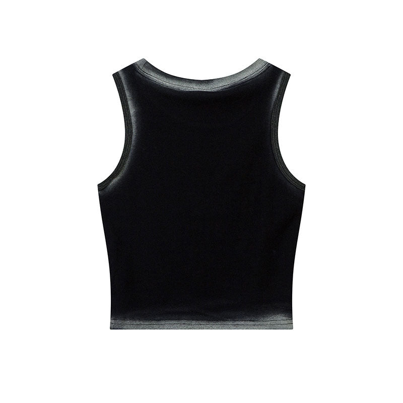 qgtao 2000s fashion Tkpa American Hot Girl Style U-Neck Camisole Women's Summer Butterfly Patch Embroidered Retro Vest