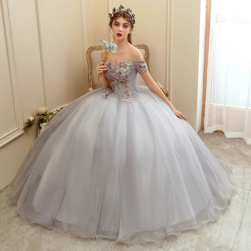 2025Color dress wedding dress new host performance student vocal solo art test clothing tutu skirt long evening dress women