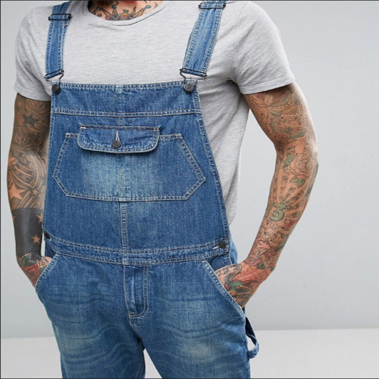 2025 2025 new denim overalls slim-fitting and thin men's trousers New exclusive for popular men's overalls in Popular