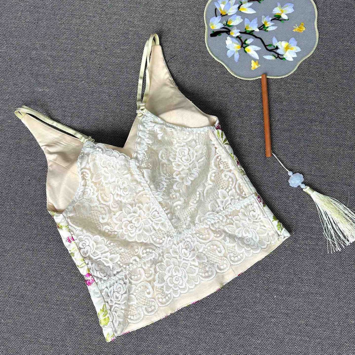 qgtao outfit inspo Five-Color New Elegant Versatile Small Strap Tube Top Shoulder Strap Song Jin Stitching Lace Beauty Back