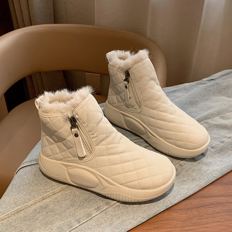 Fleece high-top snow boots women's popular winter new student ins Korean version of thermal casual shoes cotton shoes XQ5859
