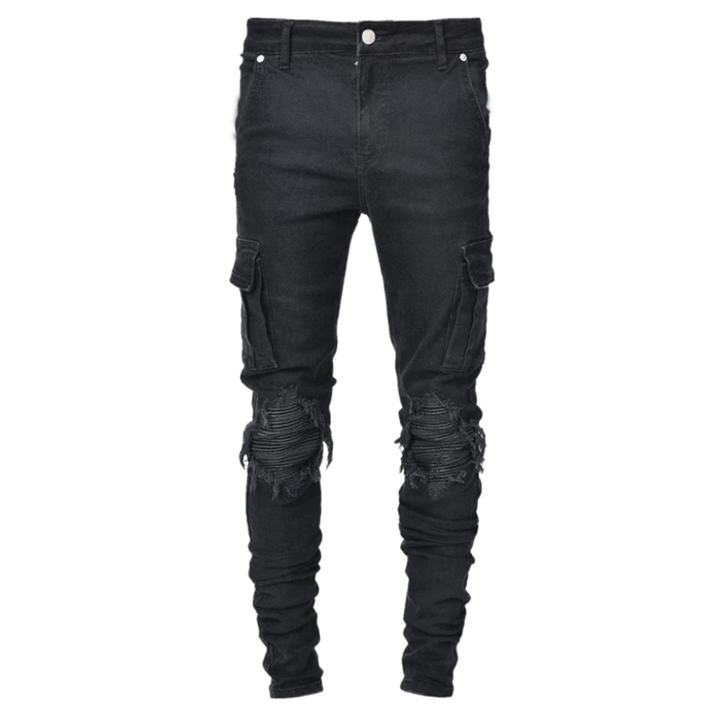 2025 2025 Express new denim men's pants New Popular trade ripped trend black slim denim pants men