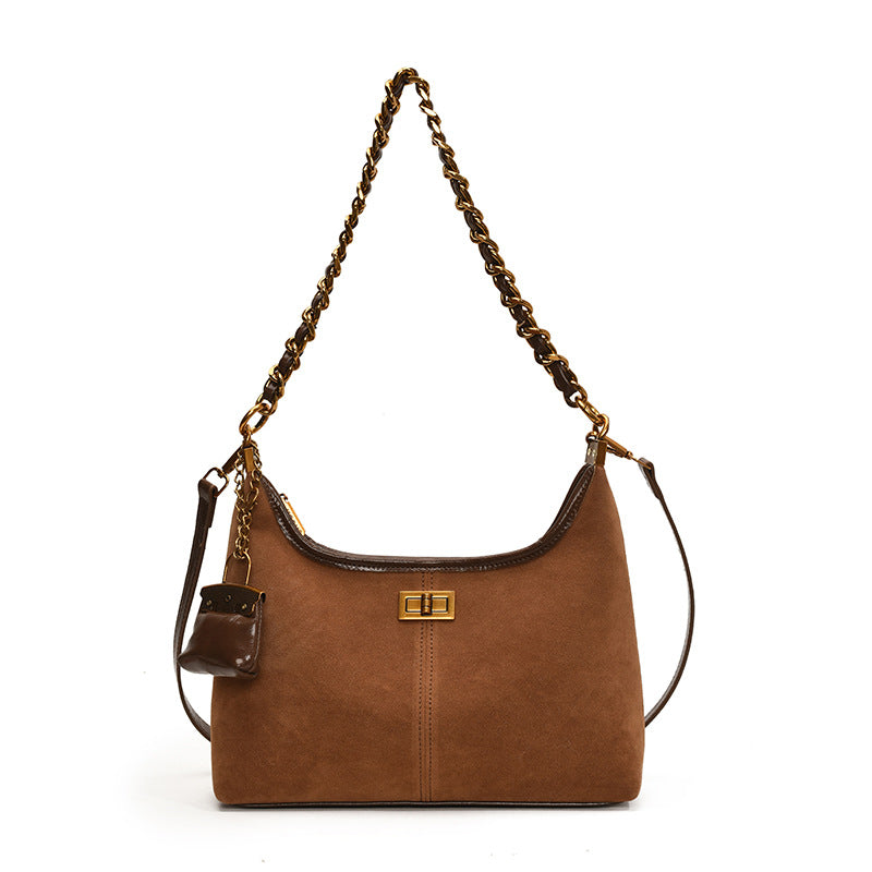 2025 Shoulder bag new fashion matte bag women's autumn and winter large-capacity chain messenger bag simple temperament versatile women's bag