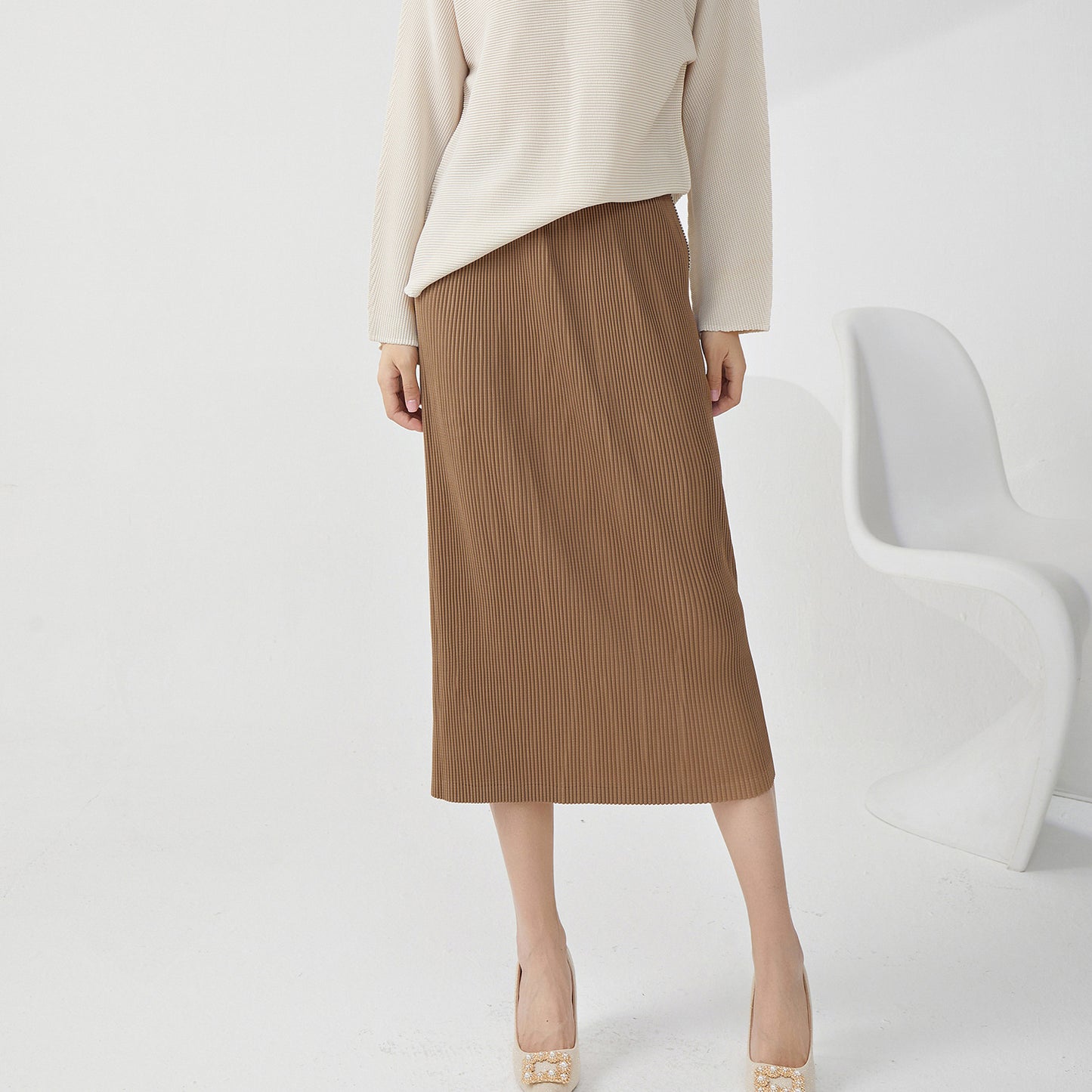 hip skirt skirt, high-end fashion elastic waist split fork loose temperament versatile one-step skirt