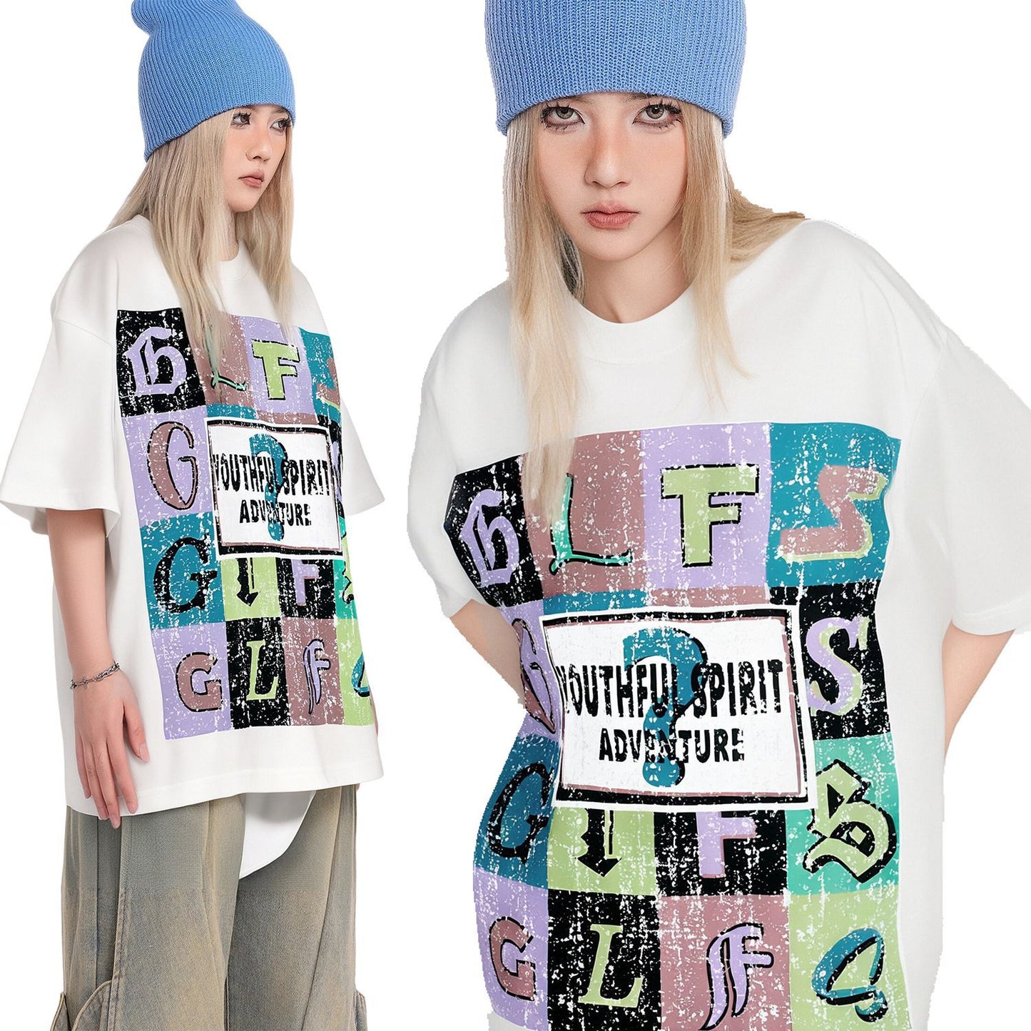 2025 T984 2025n Street 2025 Summer Neutral Color Fun Map High Sense Design Men's Loose Short Sleeve T-Shirt