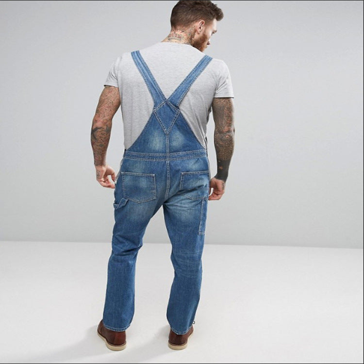 2025 2025 new denim overalls slim-fitting and thin men's trousers New exclusive for popular men's overalls in Popular