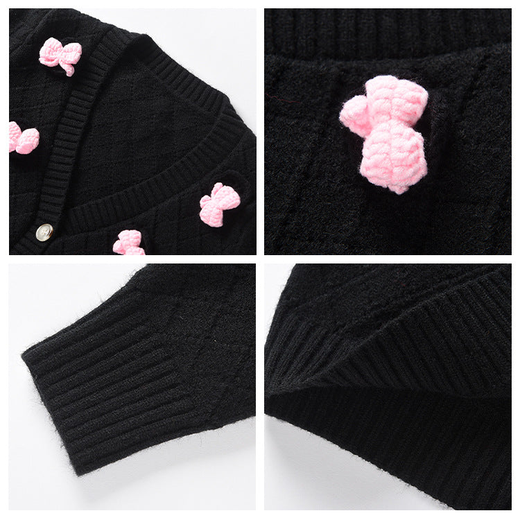 Chen Turin same V-neck knitted cardigan short fashion women's clothing  new autumn and winter diamond sweater jacket women