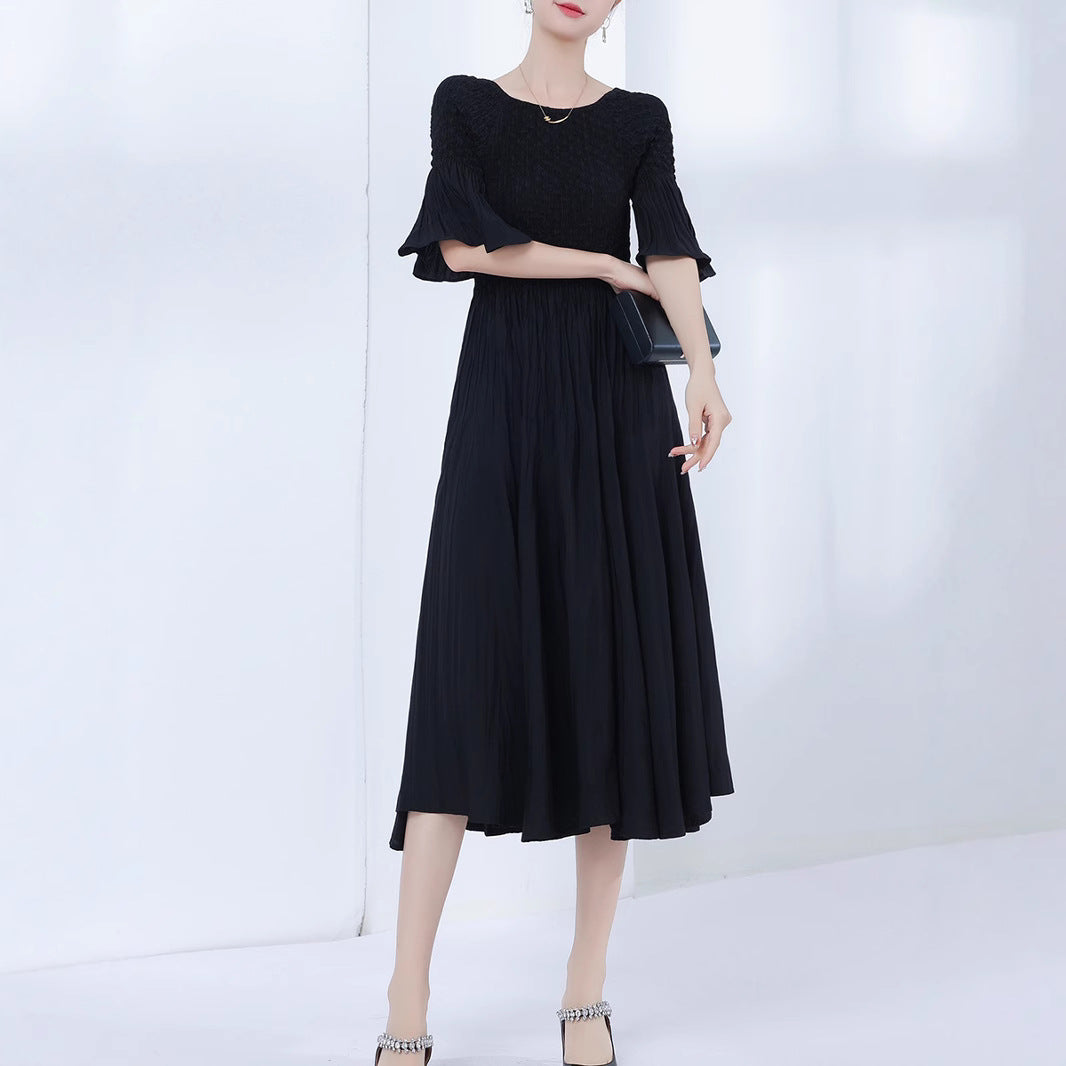 2025 Popular trade women's original single super pendulum dress women's high-end pleated skirt long skirt elegant temperament dress skirt