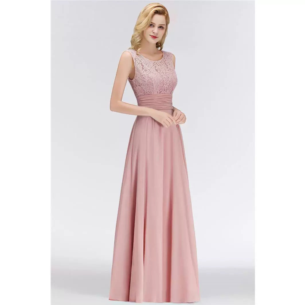 2025Popular, , new slim and thin sleeveless lace long evening dress host performance dress