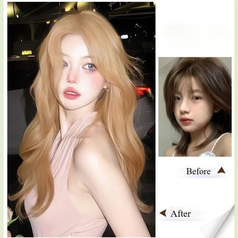 OKLULU - blonde Synthetic Hair Wigs Long Wavy Natural Hair Wigs for Women Natural Wave Cosplay Party Daily Use Lolita Wig Heat Resistant