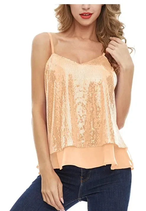 Sexy Tops Vintage Summer Tank Top Women Casual Camis Sequin Ladies Tee Streetwear Blusas Fashion y2k Club Shirt Woman Clothes