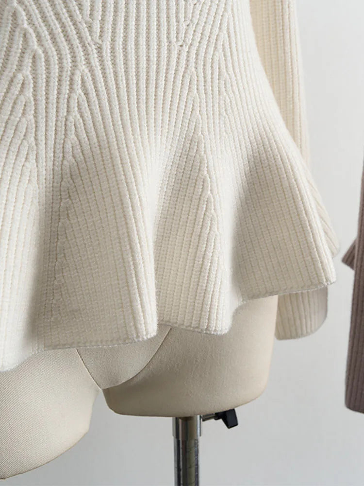 qgtao High Quality Knitted Pullovers Gyaru Autumn Winter Off Shoulder Slash Neck Sweater Tide Solid Jumper Formal Occasion High Street