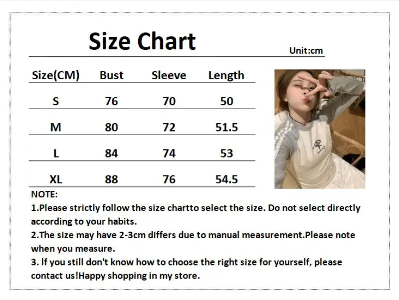 qgtao Y2K T Shirts Women Autumn Long Sleeve Top Female American Retro Star Print Crop Tee Lady Harajuku Stripe Patchwork Slim T Shirt