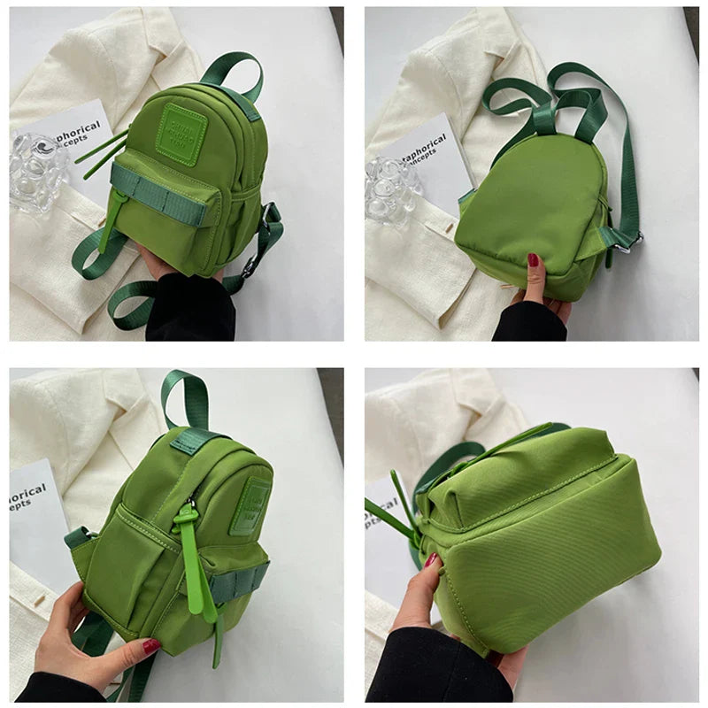 qgtao Mini Backpacks For Women Kawaii School Backpack Girls Green Shoulders Bag Travel Knapsack Crossfit Packbag Korean Purse Ins