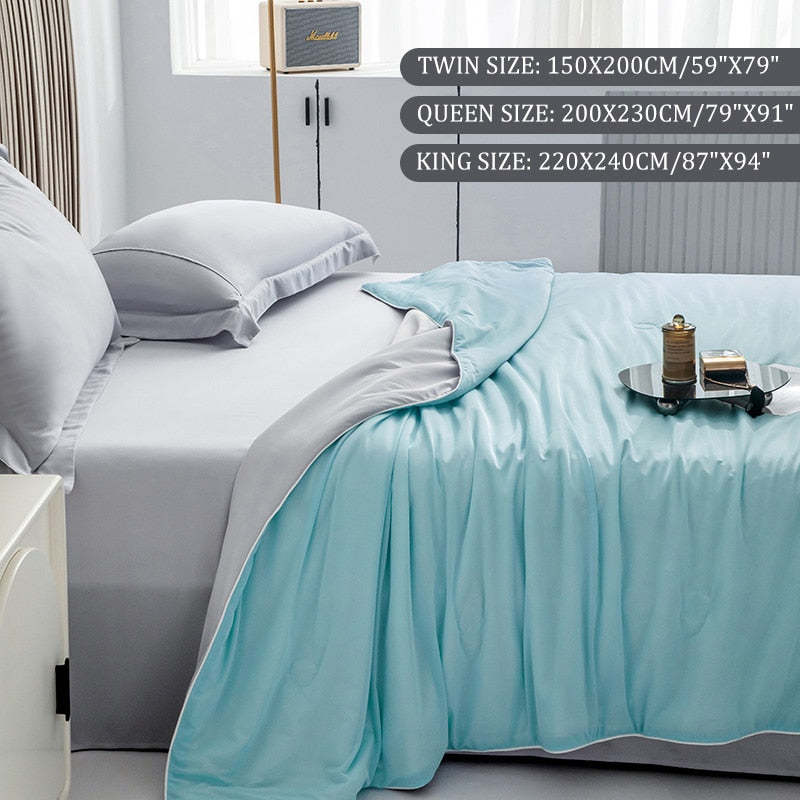 Yeknu Cooling Blankets Smooth Air Condition Comforter Lightweight Summer Quilt with Double Side Cold & Cooling Fabric