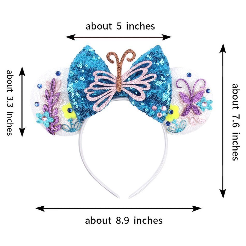 Children Hair Accessories Kids Party Encanto Headband Baby Bridesmaid Mouse Ear Hair Band Teens Wedding Sparkle Sequins Headwear