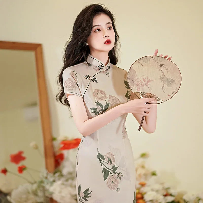 Cheongsam Qipao Fashion Clothes Casual Elegant Ethnic Style Vintage Dress for Women Streetwear Women Clothing Party Chinese