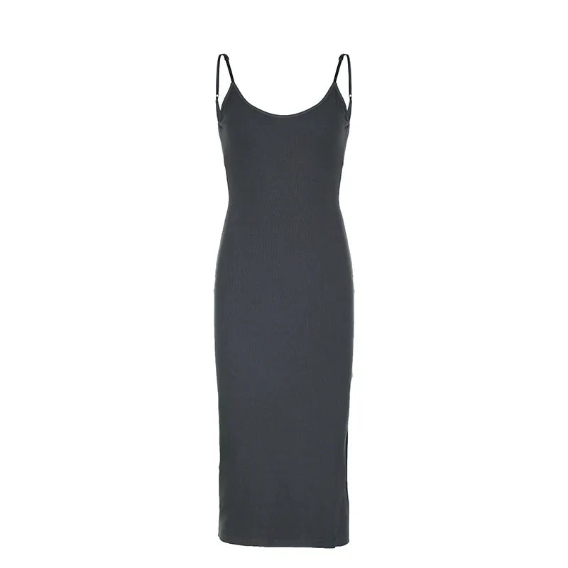 qgtao Basic Sexy Halter Backless Midi Dress