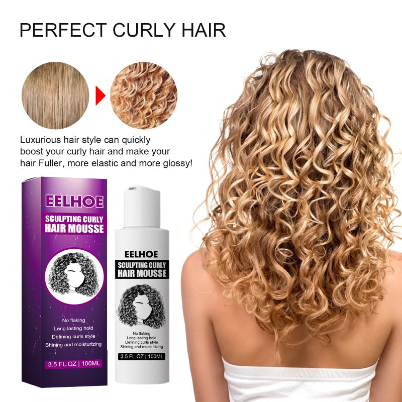 100ml Curl Enhancers Curl Booster Defining Cream Hair Curling Moisturizing Styling Elastin Repair Curling Essence Hair Care