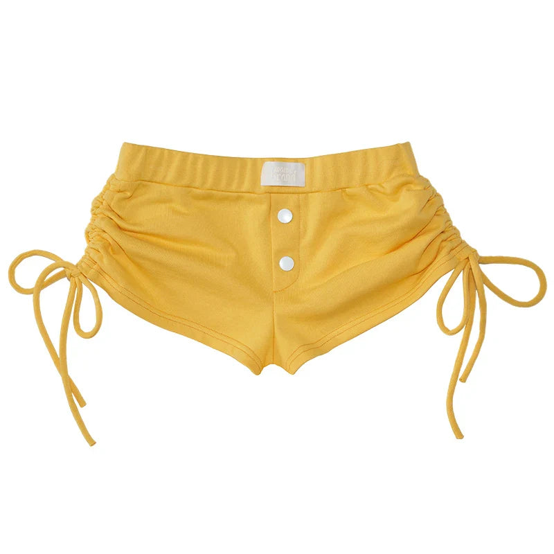qgtao - Y2k Embroidery Lace Shorts Women Two Piece Set Drawstring High Waisted Short Pants Sexy Girl Summer Casual Clothing New