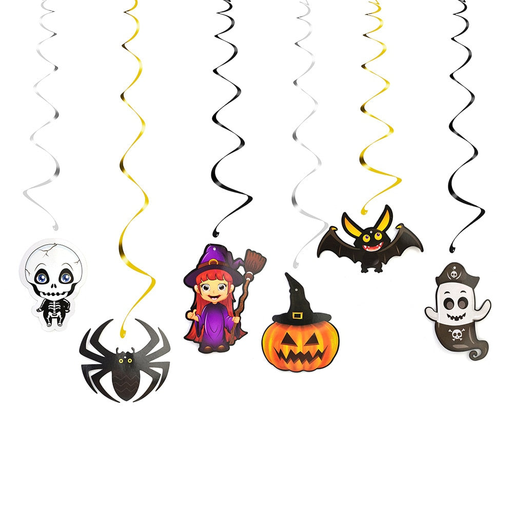 6pc Ceiling Hanging Swirl Halloween Party Hanging Decoration Home Horror House Festival Party Supplies DIY Event Party Ornaments