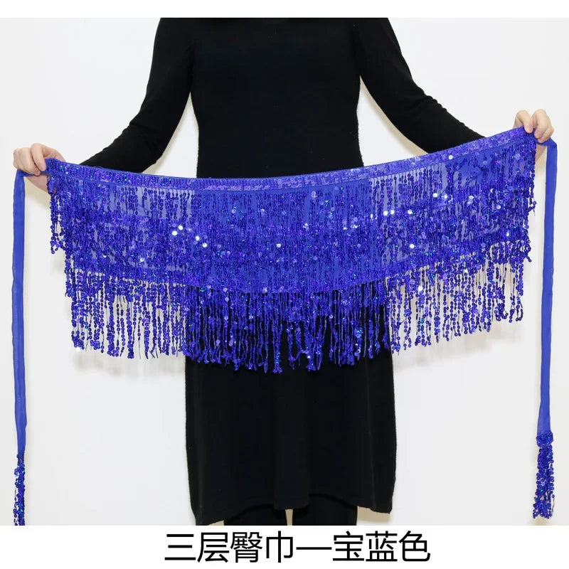 Sexy Sequins Tassel Dancewear Mini Skirt Women Clothes Jupe Femme Belly Dance Skirts Ladies Faldas Performance Stage Bottom Saia