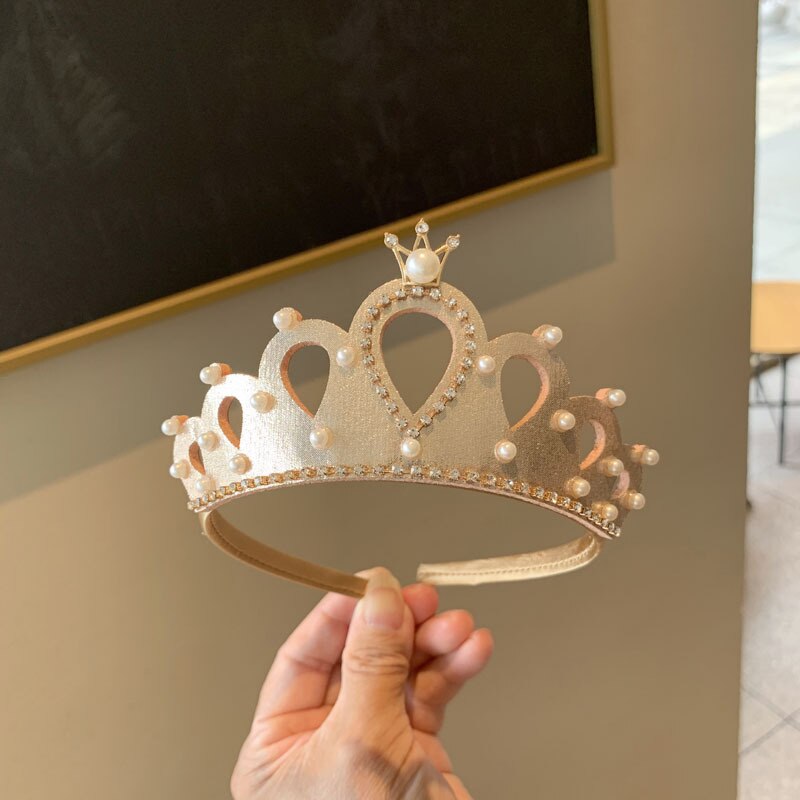 Headbands For Kids Girl Princess Hairbands Yarn Crown Bow Knot Tiara Flower Child Hair Accessories Korean Handmade Wholesale