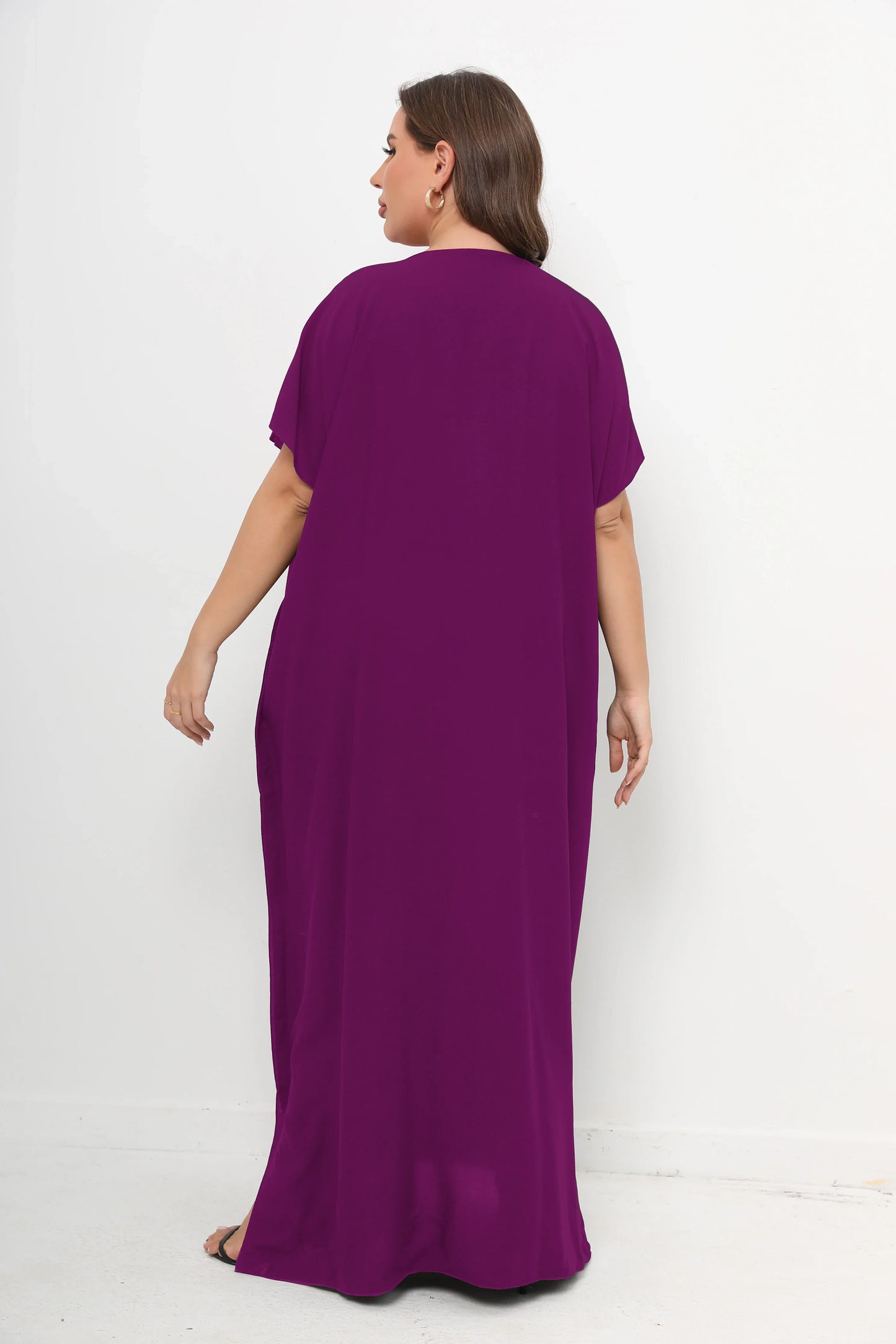 qgtao New African Plus Size Women Dashiki Abaya 100% Cotton Maxi Dresses For Women Short Sleeves Kaftan Loose Fit Femme Robe