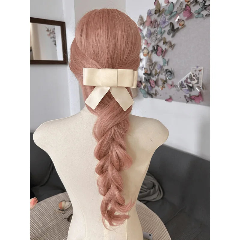 qgtao - Pink wigs for Women Dense Long Wave Cospaly Lolita Daily Party Synthetic Wig with Bangs Fake Hair High Temperature Wigs
