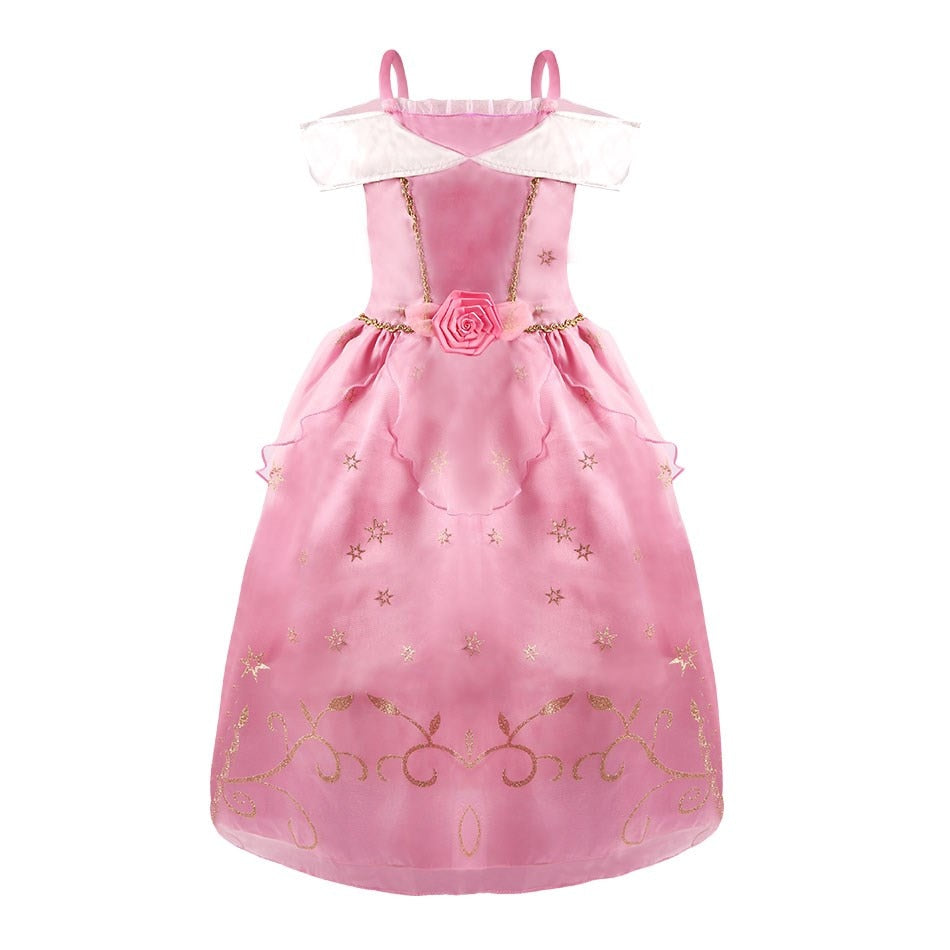 Kid Princess Dress Girl Summer Fancy Party Clothes Children Rapunzel Cinderella Belle Sleeping Beauty Christmas Carnival Costume