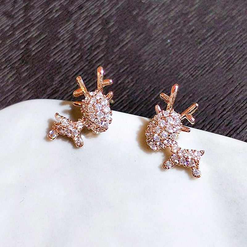 Cute Christmas Elk Dangle Earrings For Women Charm Xmas Deer Star Bowknot Round Ball Drop Earring Girls New Year Party Jewelry