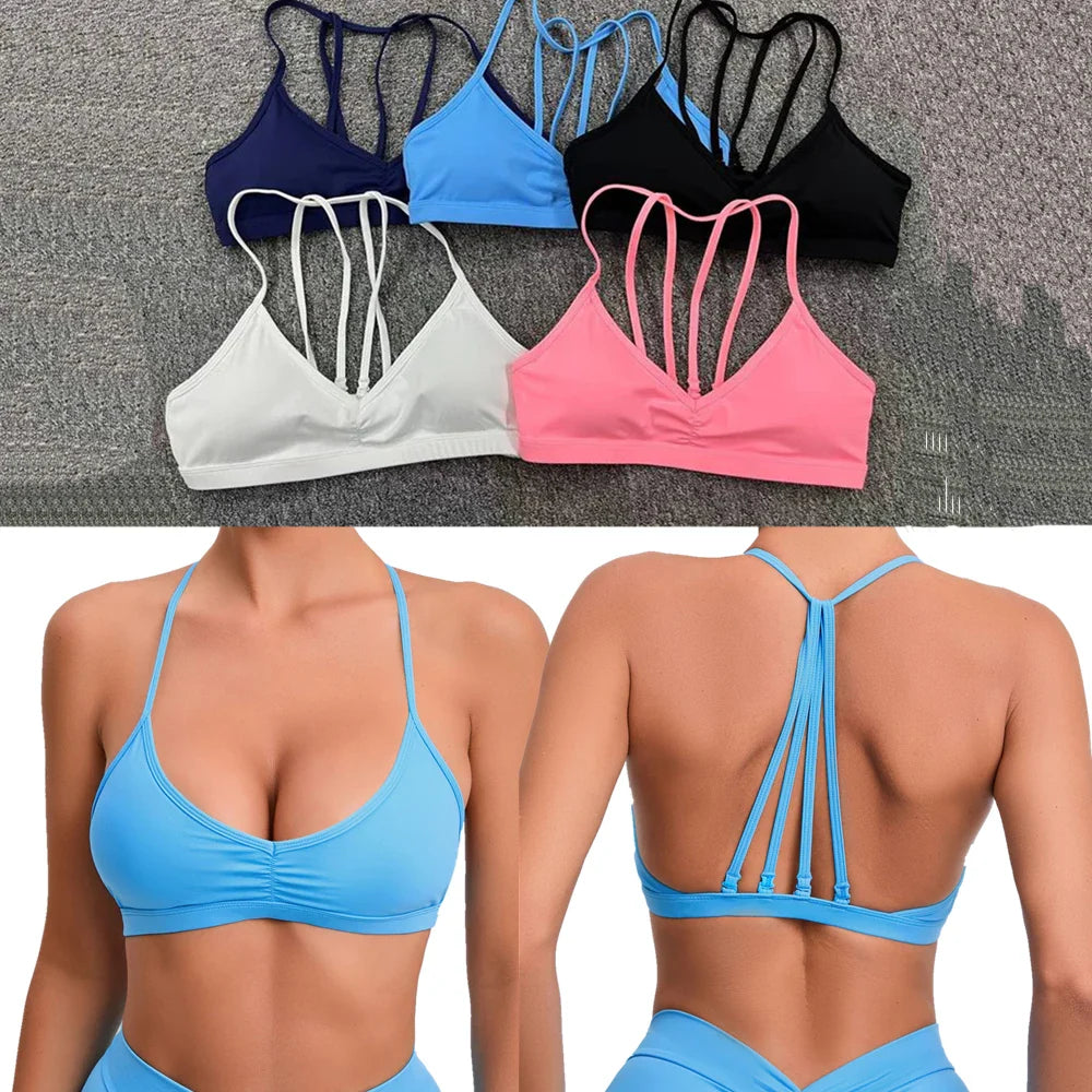 qgtao Hot Girl Hollow Out Running Sports Bra Fitness Yoga Bra Crop Tank Top Underwear Women Vest Shockproof Shirt Jogging Sportswear