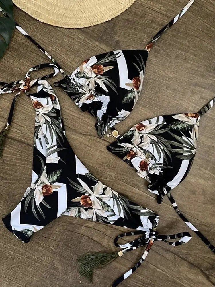 qgtao 2024 Sexy Micro Bikinis Swimwear Women Push-up Swimsuit Bathing Suit Bandage Beach Wear Brazilian Biquini Bikini Set