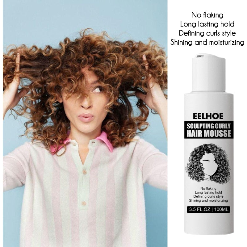 100ml Curl Enhancers Curl Booster Defining Cream Hair Curling Moisturizing Styling Elastin Repair Curling Essence Hair Care