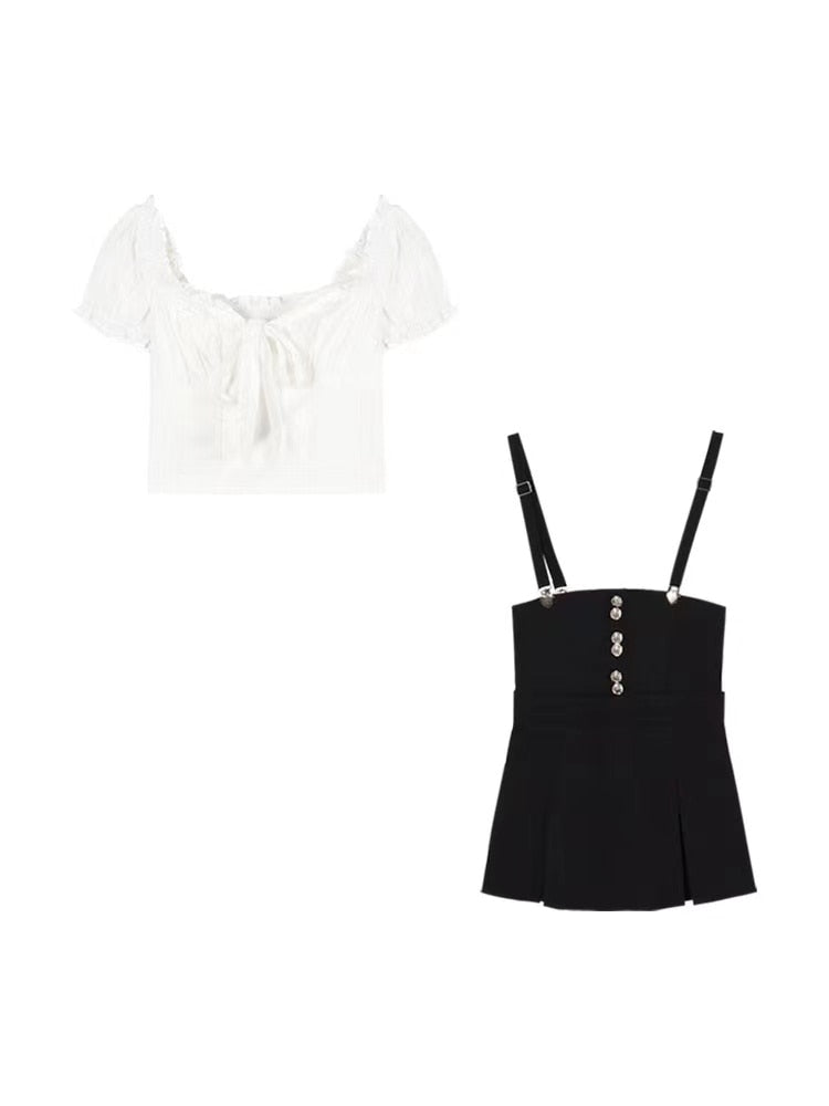 Black Bodycon 2 Piece Dress Set