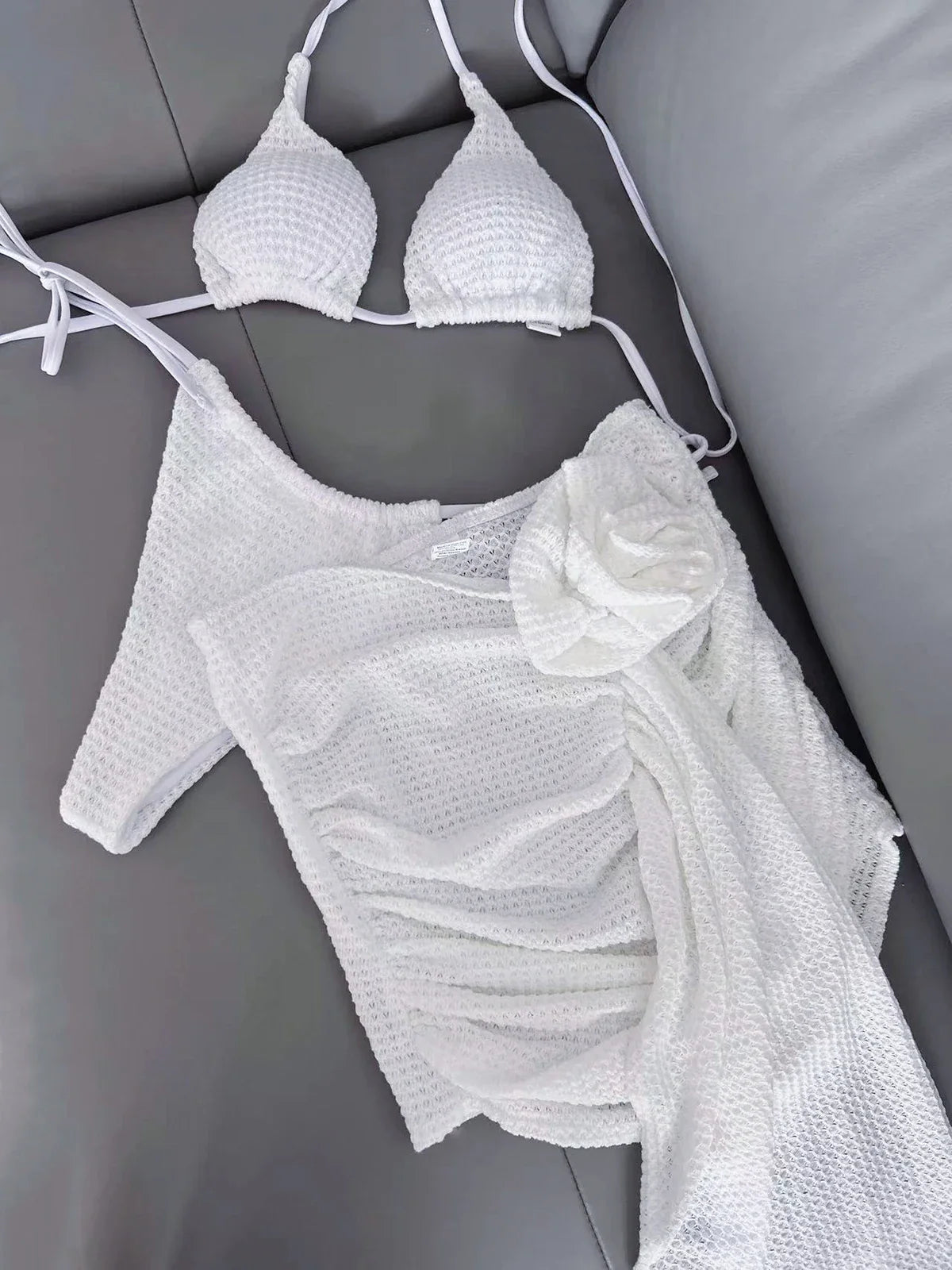 qgtao 3 Piece Bikini Women Swimsuit 2024 Female Swimwear Skirt Beachwear Brazil Biquini Swimming Suit Bathing Suit Micro Bikini Set