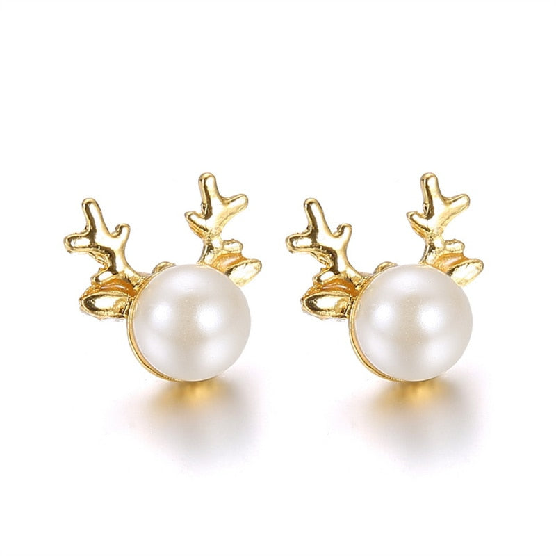 Cute Christmas Elk Dangle Earrings For Women Charm Xmas Deer Star Bowknot Round Ball Drop Earring Girls New Year Party Jewelry