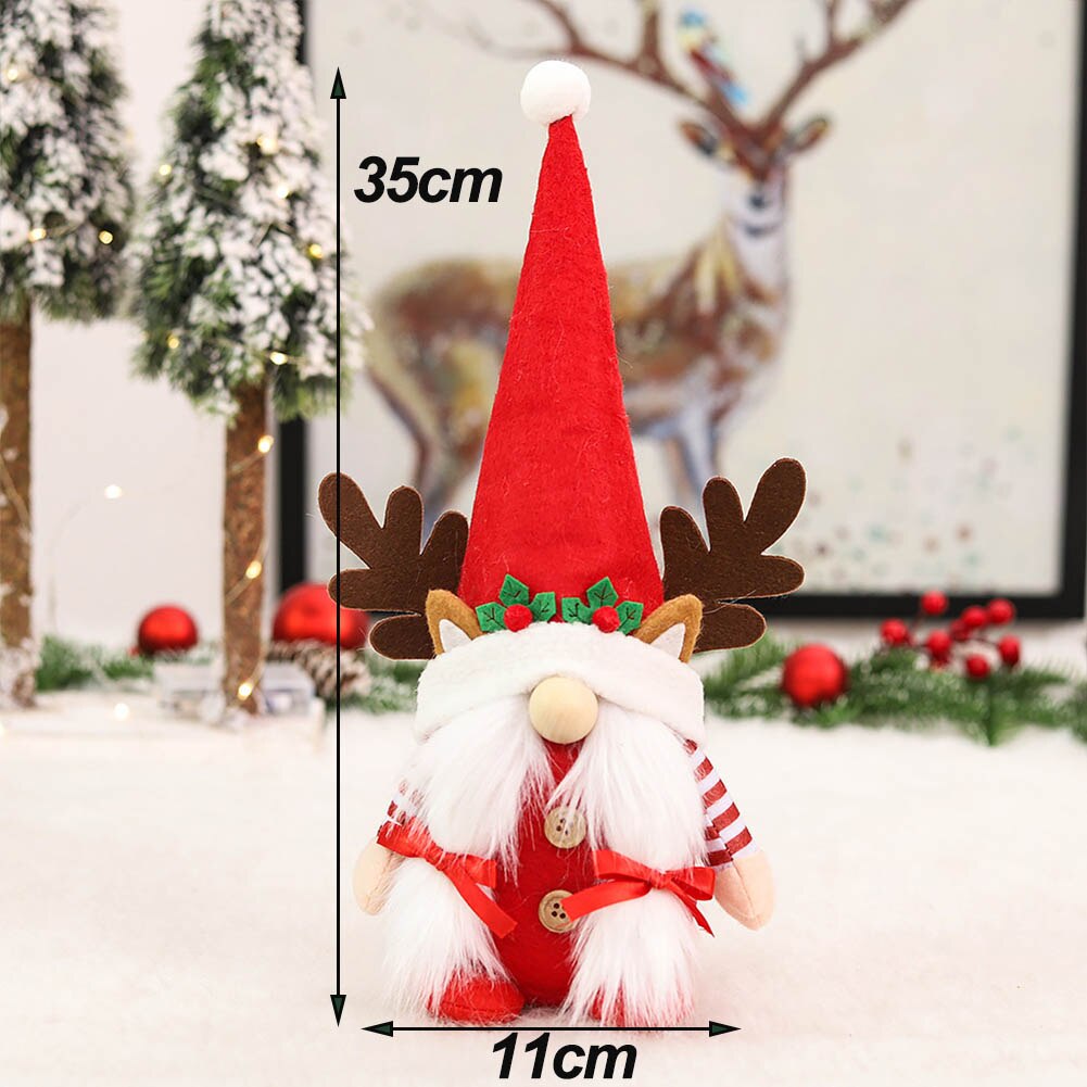 Christmas Gnomes Plush Elf Faceless Doll with Bell for Home Decor Handmade Tomte Swedish Gnome Scandinavian Figurine
