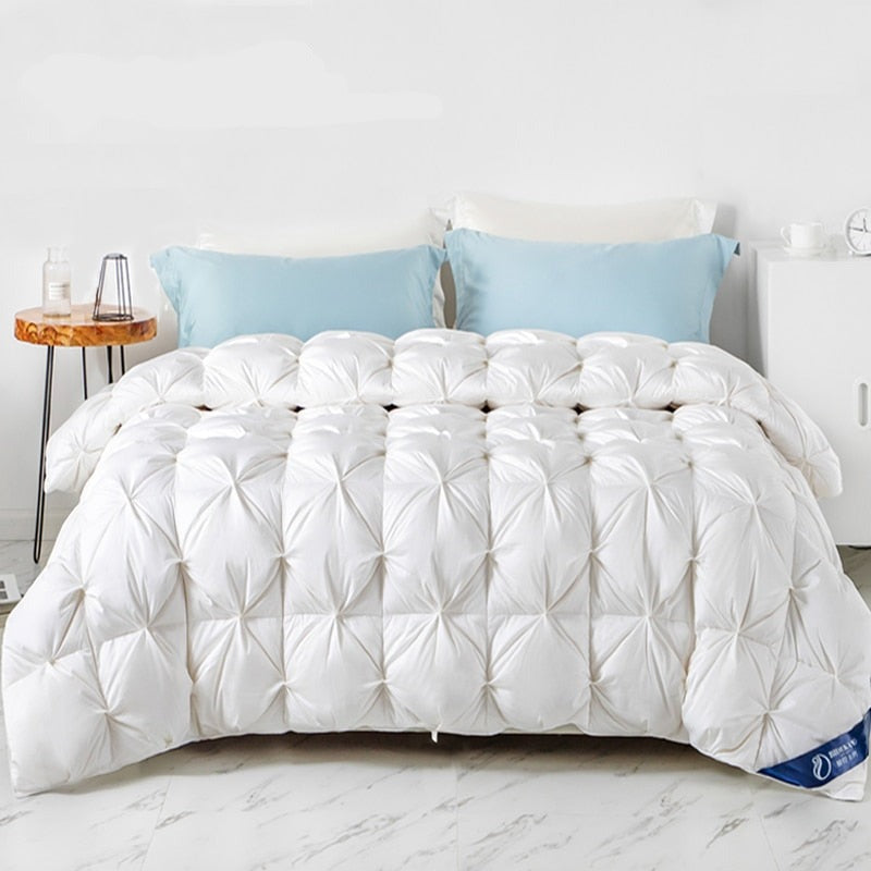 Yeknu Peter Khanun 100% White Goose Down Filler 3D Bread Duvet/Quilt/Comforter Winter Luxury Blankets 100% Cotton Shell 015