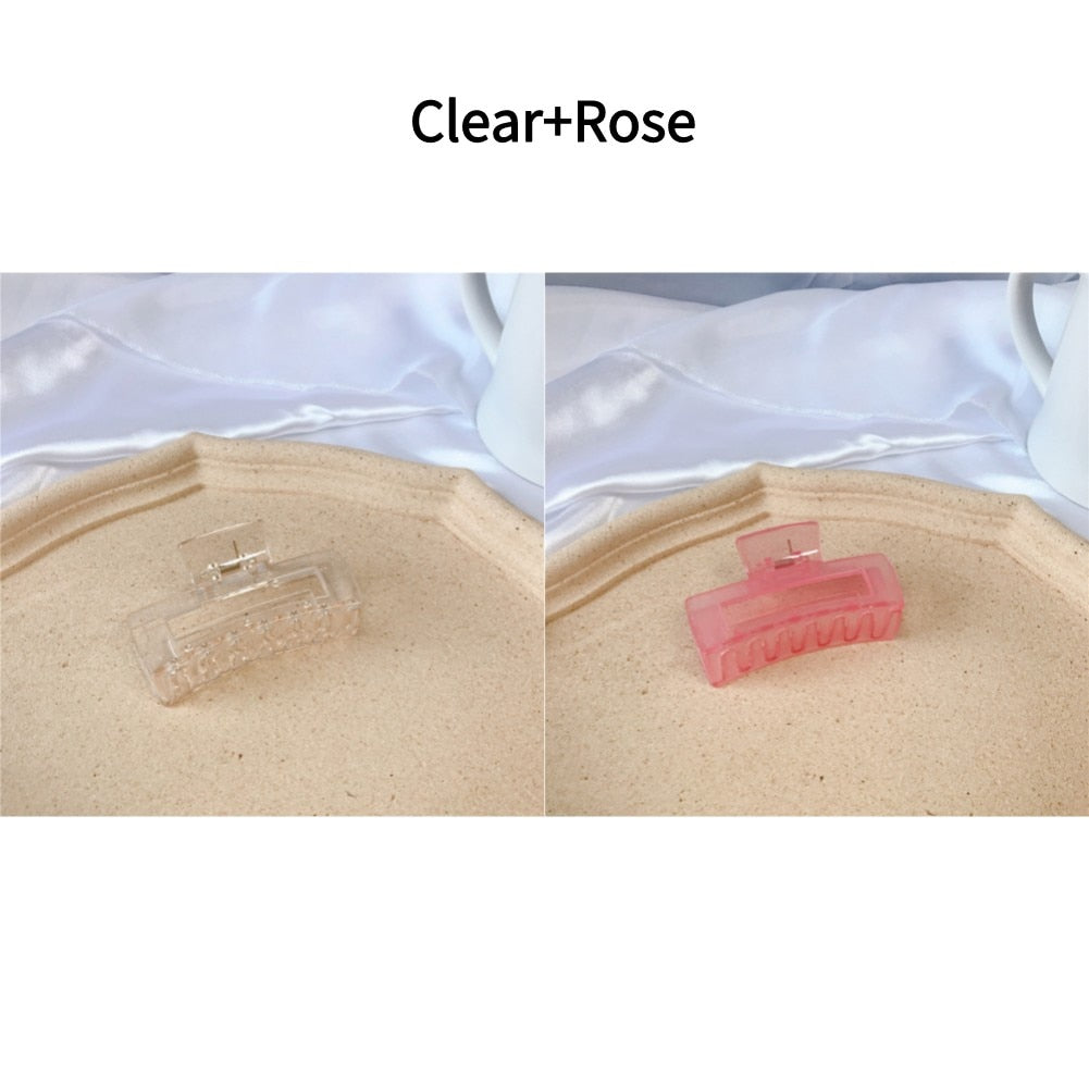 1Pc Korean Solid Hair Claws Elegant Clear Acrylic Hair Clips Hairpins Barrette Headwear for Women Girls Hair Accessories Gifts