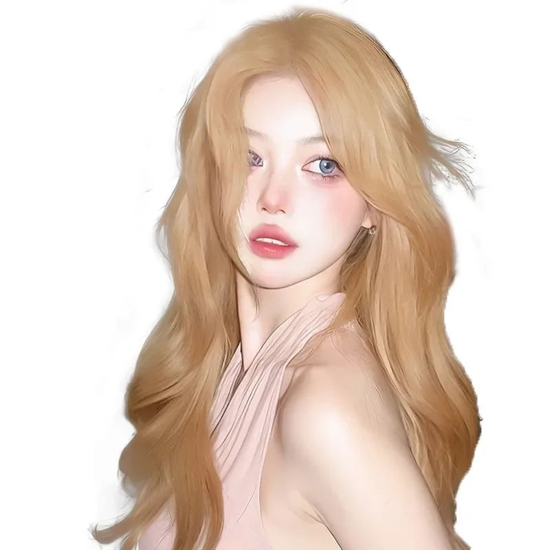 OKLULU - blonde Synthetic Hair Wigs Long Wavy Natural Hair Wigs for Women Natural Wave Cosplay Party Daily Use Lolita Wig Heat Resistant