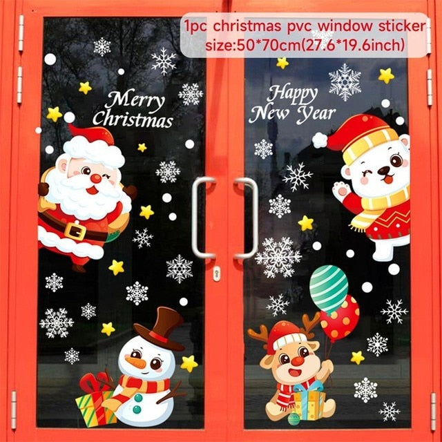 Christmas Wall Window Stickers Marry Christmas Decoration For Home  Christmas Ornaments Xmas Navidad Gift New Year 2023
