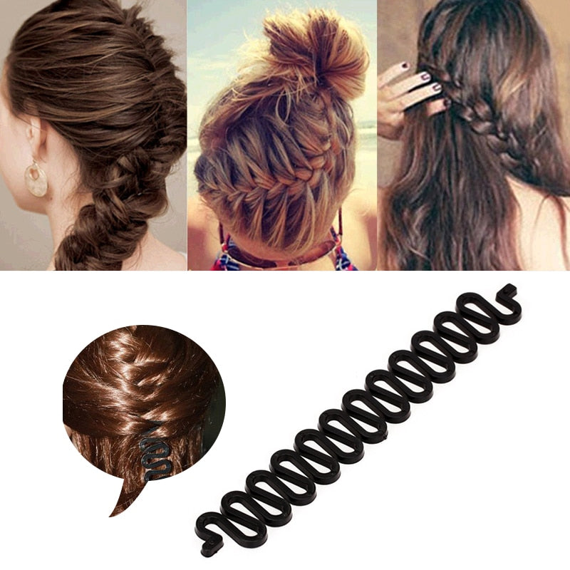 Women Hairpins Styling Clip Fluffy Stick Bun Maker Plastic Braiding Tool Ponytail Holder Hair Combs Hair Clip Accessories