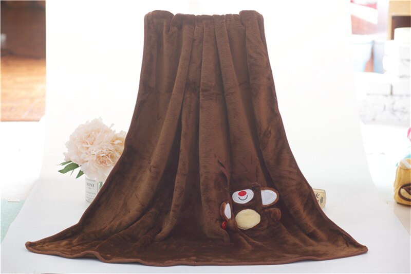 Cute Christmas Present Throw Blanket Lovely Santa Claus Flannel Fleece Sofa Blankets Portable Anti-Pilling Cartoon Shawl Blanket