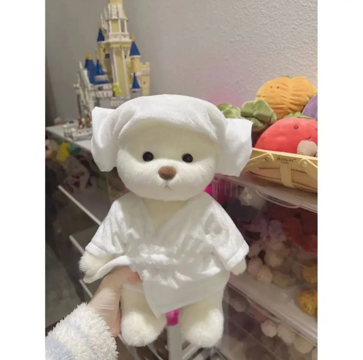 qgtao 30cm Handmade Bear Plush Toy Change Dress Cartoon Honey Cloth Baby Girl Hug Cuddly Plushie Doll for Kids Christmas Gift For Kids